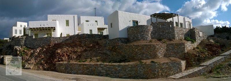 Design, planning and building supervision of a group of touristic apartments (323m2) in Chora, the "Vorina Ktismata"