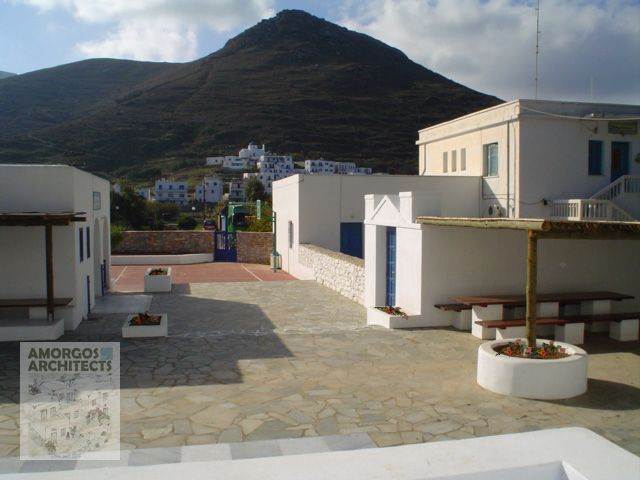 Transformation of the old school-yard of Katapola Amorgos.